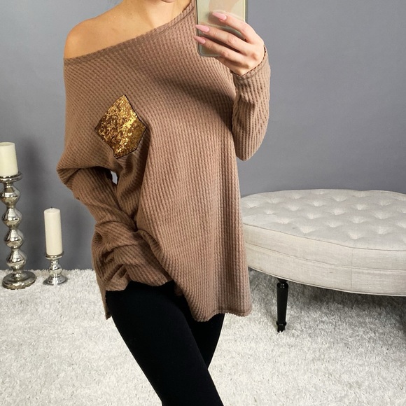 mysisterskloset Tops - GLITTER in Mocha